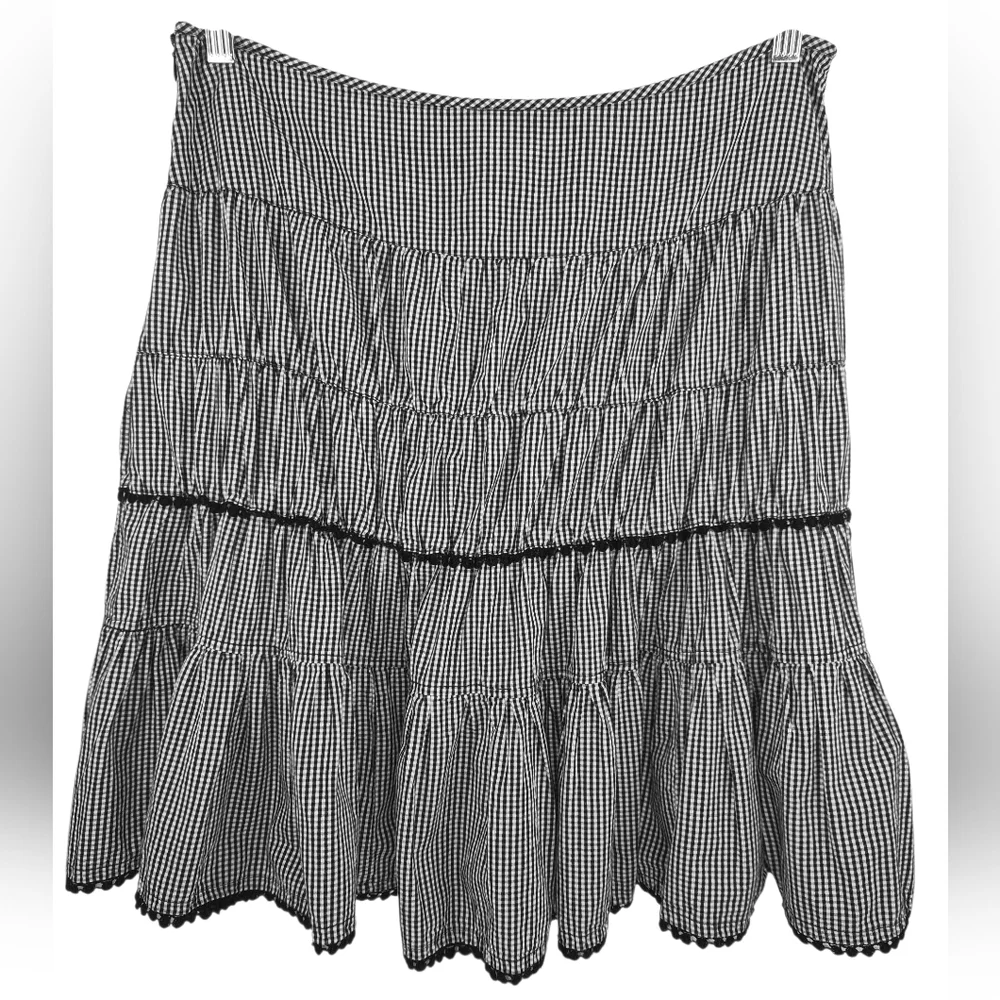 Gingham Tiered Cotton Cottagecore Midi Natural Fiber Y2k Vtg‎ 2000s Skirt